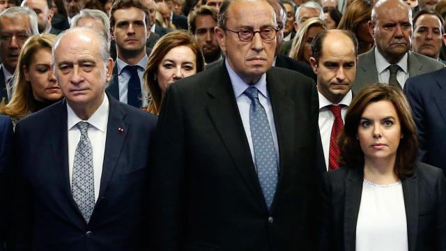 Fernández Diaz, Casals y Saenz de Santamaría, en un acto en La Razón.