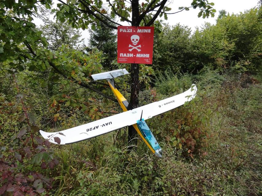 Uno de los drones en Bosnia.