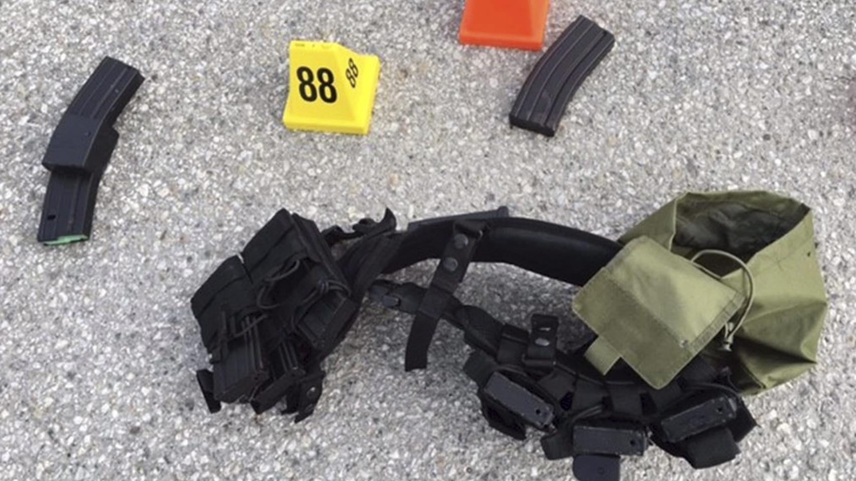 Munición encontrada en el lugar del tiroteo