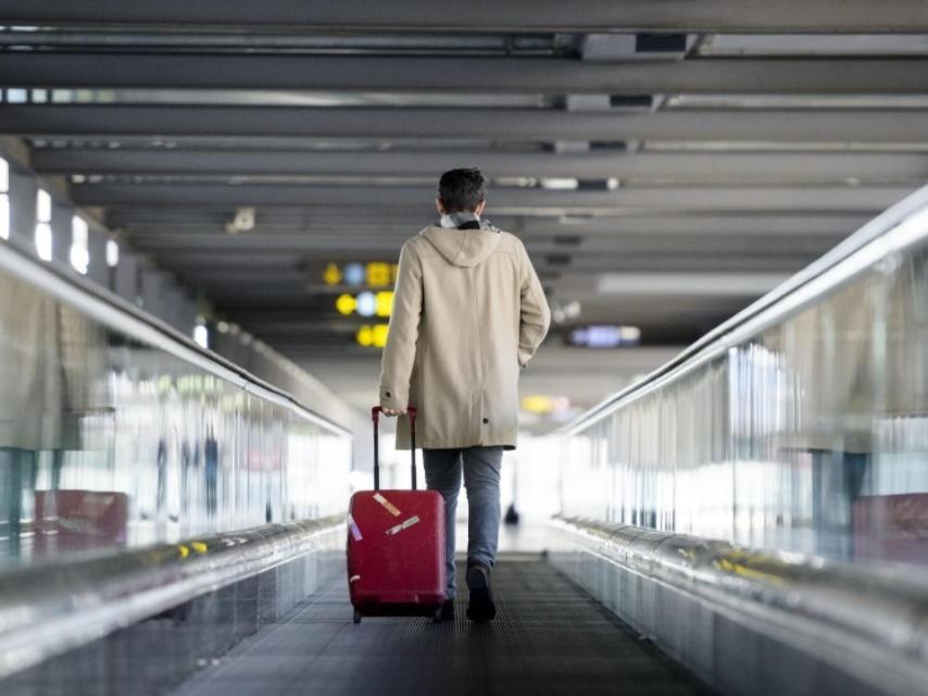 Màxim Huerta en el aeropuerto de Barajas.