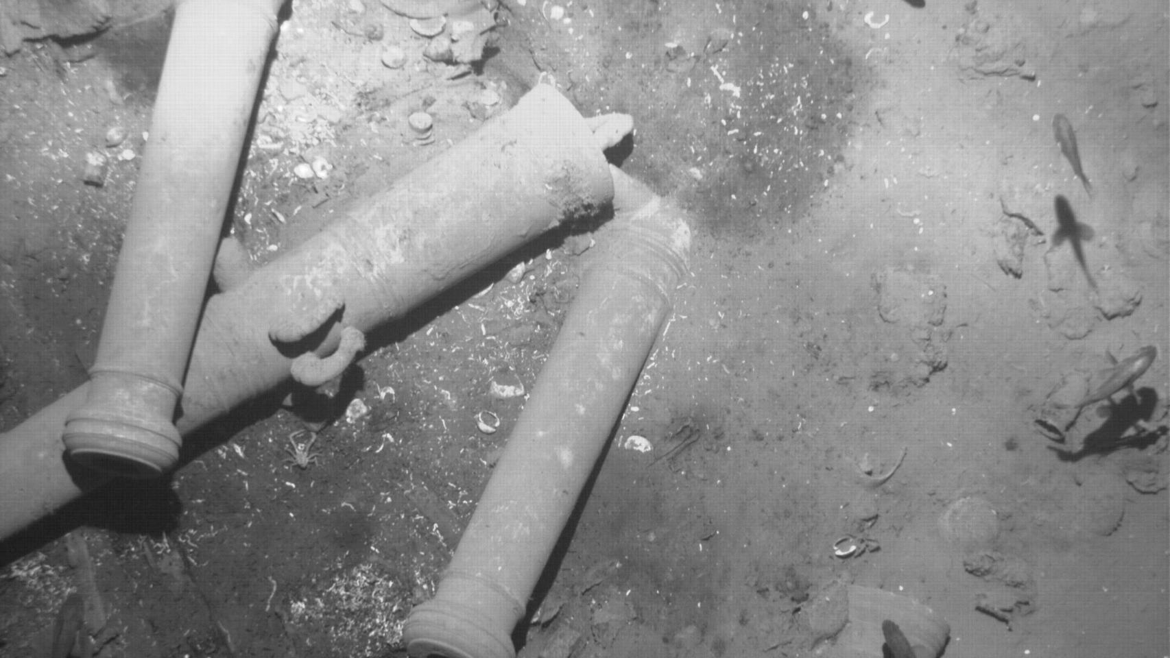 Restos del galeón español.