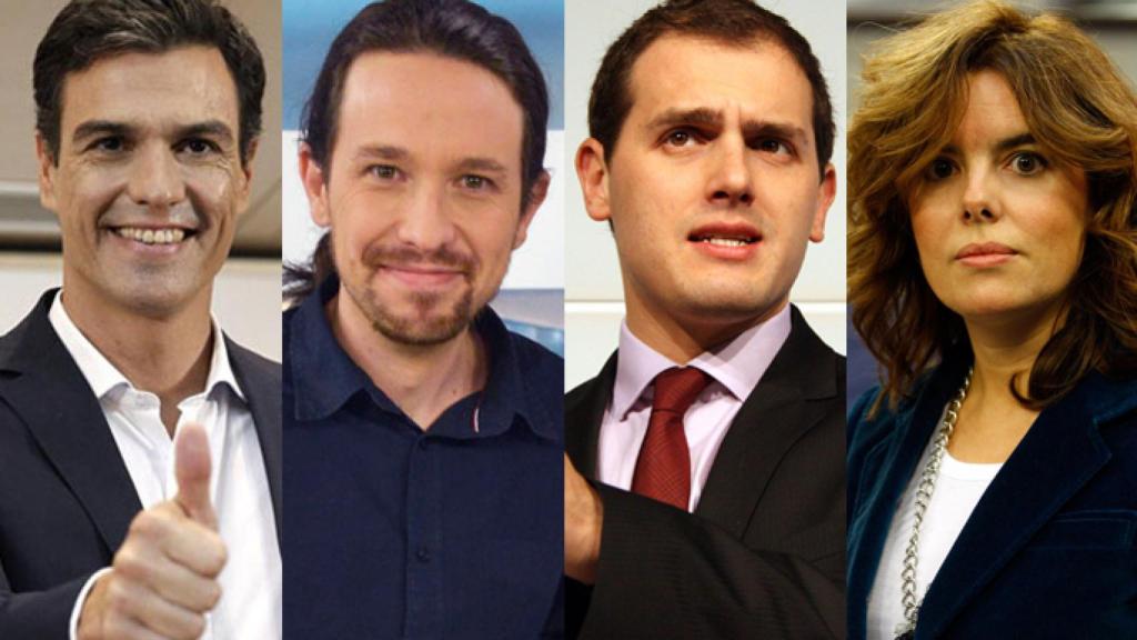 Pedro Sánchez, Pablo Iglesias, Albert Rivera y Soraya Sáenz de Santamaría, protagonistas del