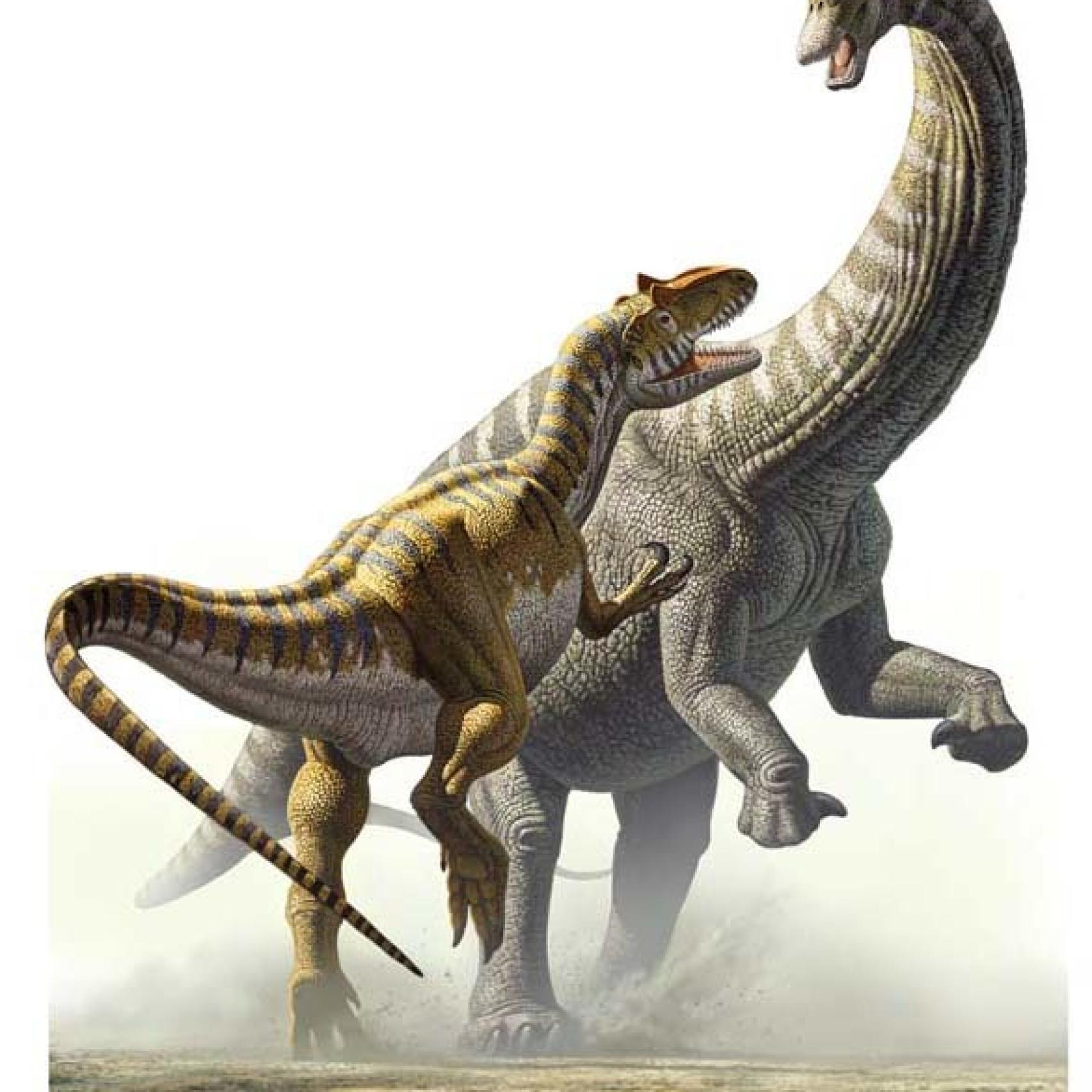 Lucha entre dos dinosaurios.