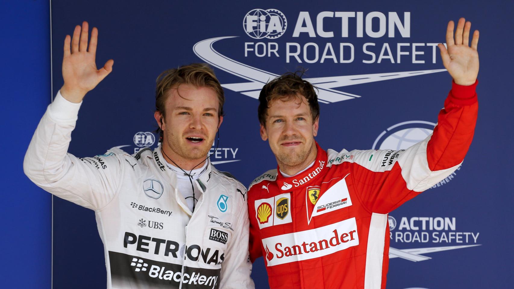 rosberg y Vettel durante el Gran Premio de