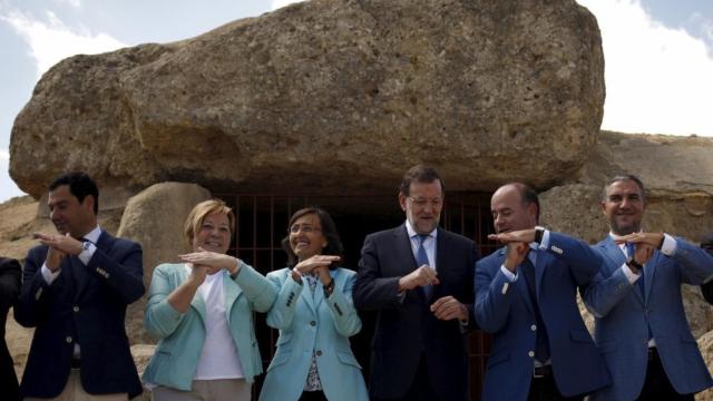 Mariano Rajoy defendiendo los Dólmenes de Antequera.