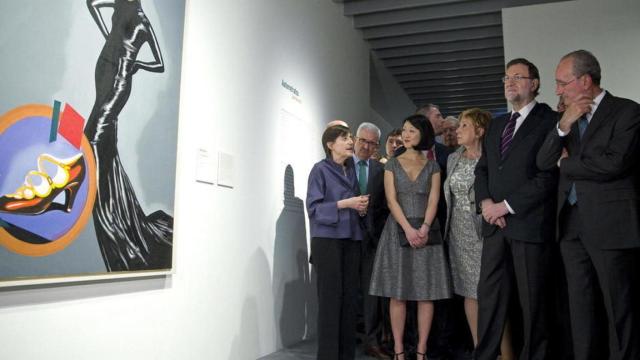 Mariano Rajoy inaugurando el centro Pompidou de Málaga.