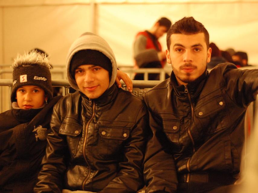 De izquierda a derecha, Ahmed, Mohammed y Fahres