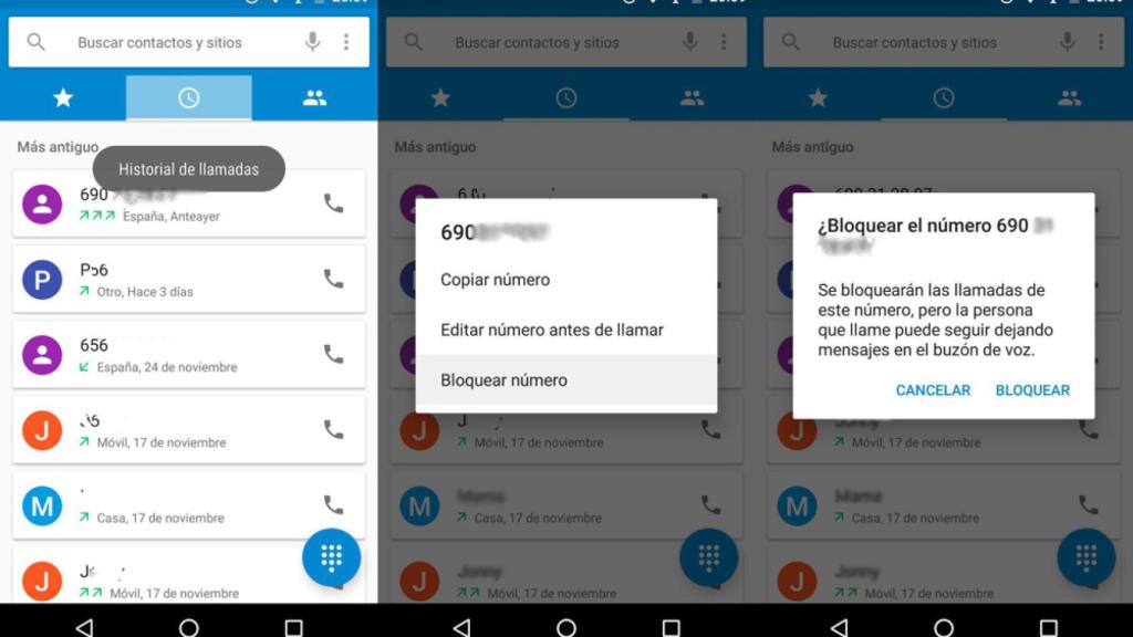 Cómo bloquear llamadas desde la aplicación oficial de teléfono para Android