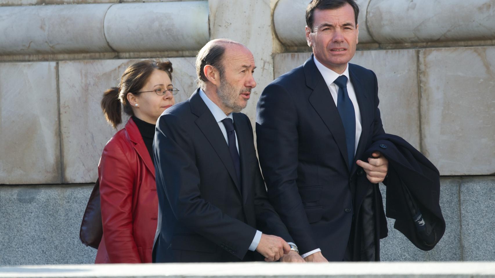 El exalcalde de Parla Tomás Gómez y Alfredo Pérez Rubalcaba