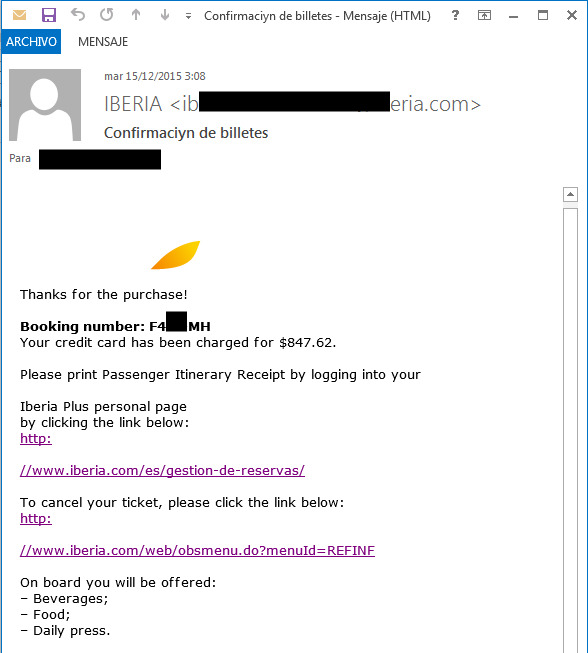 iberia phishing 3