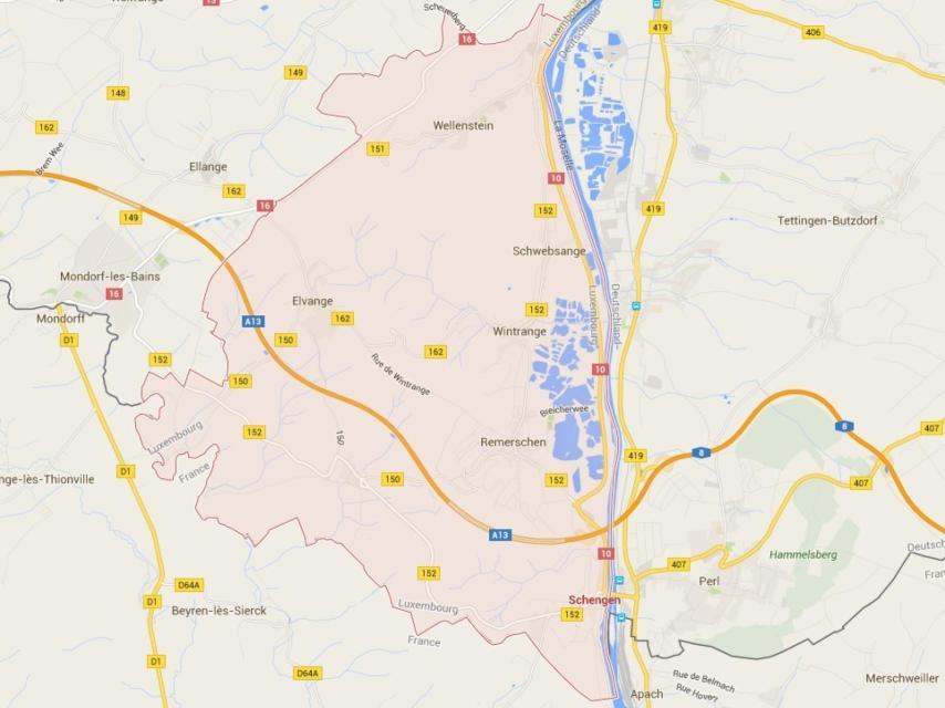 El pueblo de Schengen se encuentra al sur de Luxemburgo, junto a Alemania y Francia.