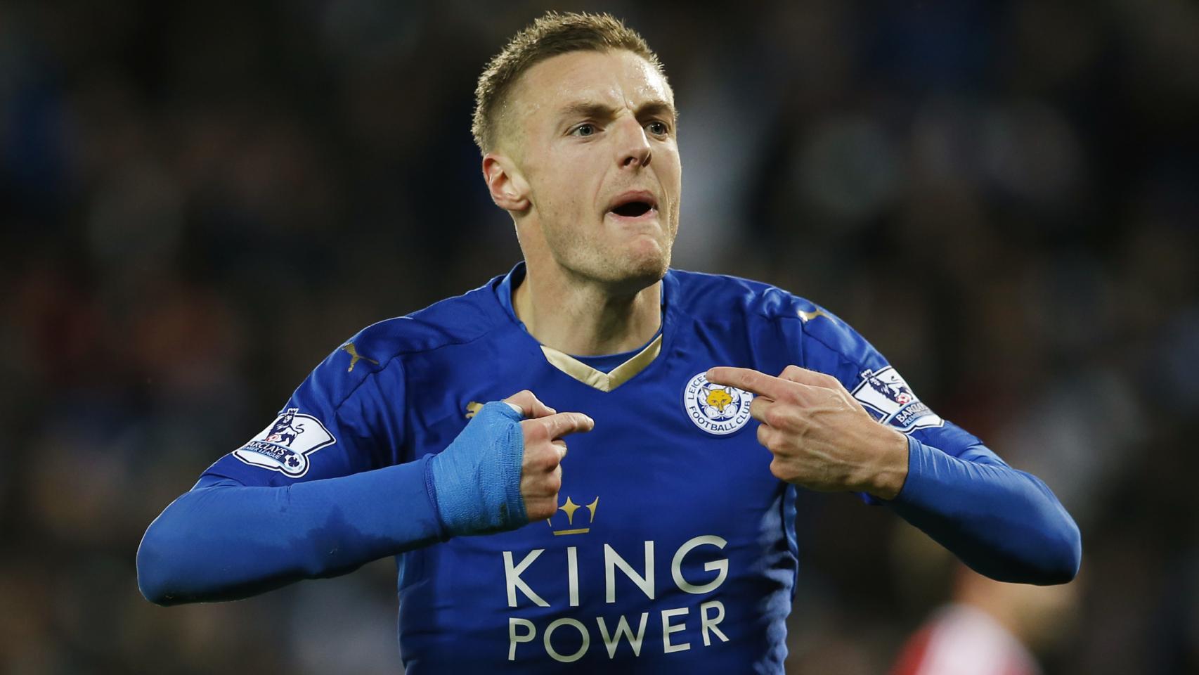 Jamie Vardy celebra un gol.