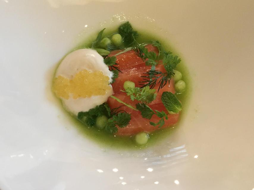 El salmón marinado.