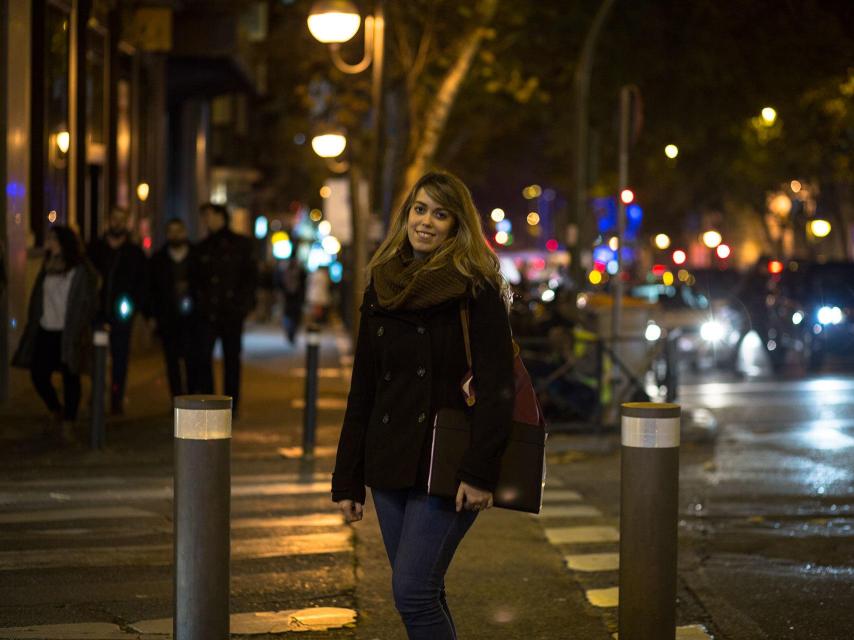 Soraya Sotillo, a las puertas de la sede del PP.