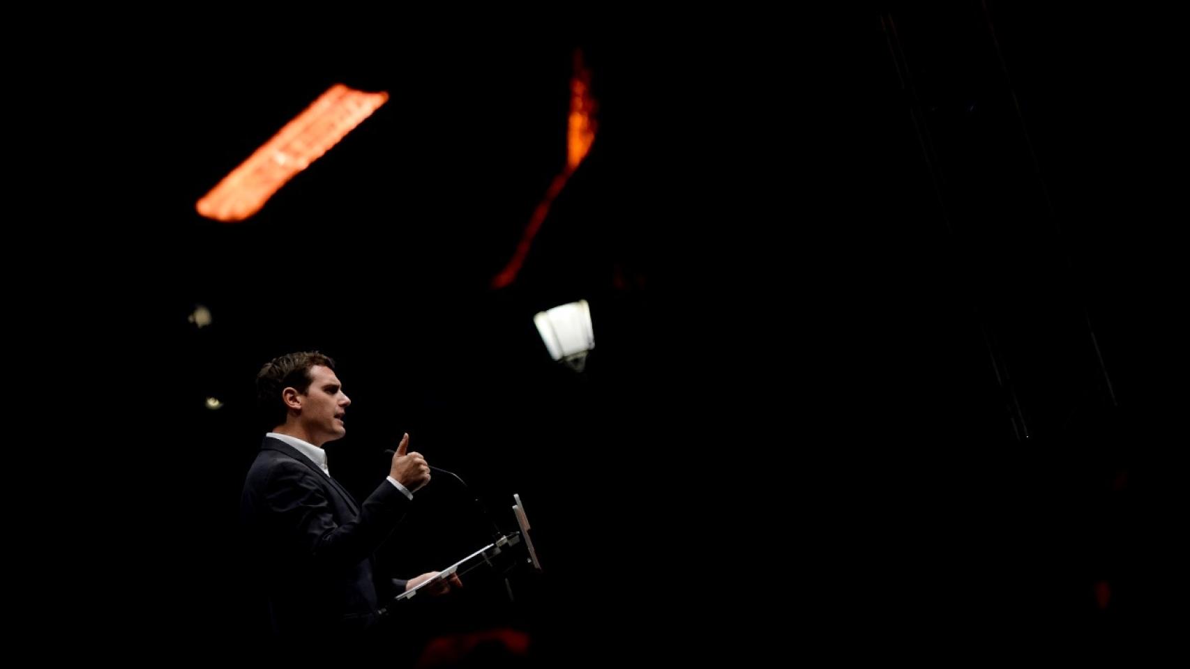 Rivera, durante su mitin en Madrid.