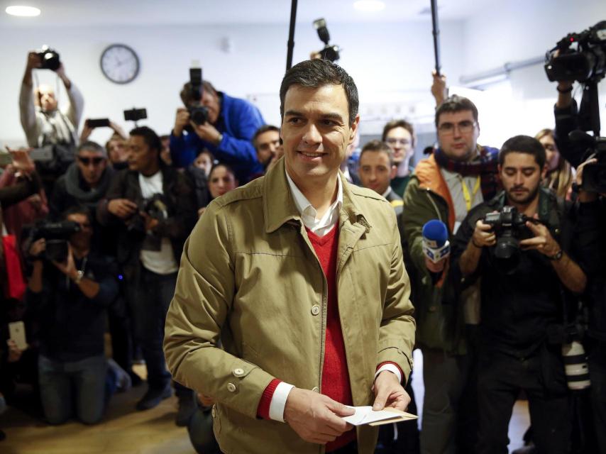 Sánchez al ir a votar.