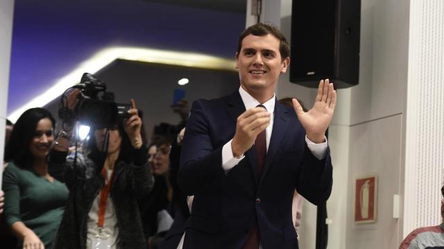 Albert Rivera ha lucido su mejor sonrisa, a pesar de que sus ojos estaban vidriosos