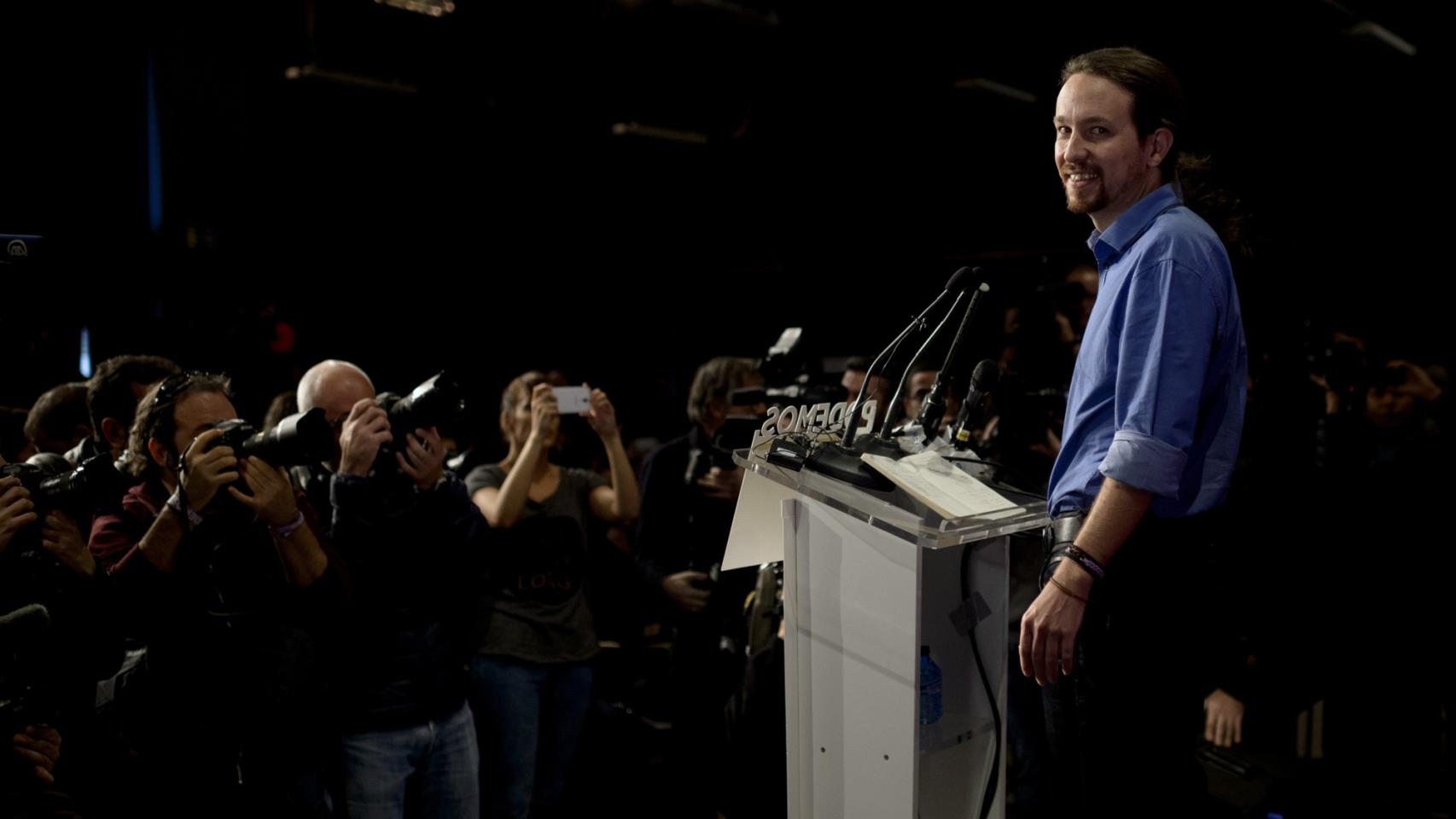 Iglesias, antes de su rueda de prensa.