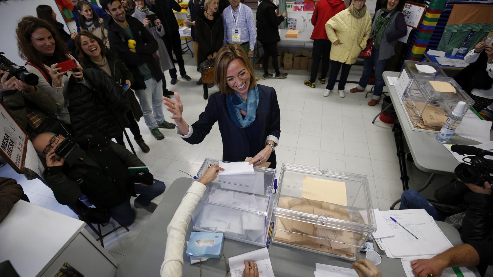 Carme Chacón, el día de las elecciones generales.
