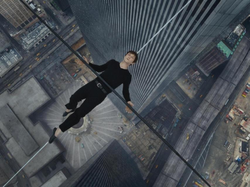 Joseph Gordon-Levitt, como Philippe Petit, en el filme