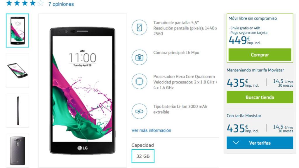 Renueva tu móvil con el LG G4 y la TV exclusiva de Movistar Screen Fusión