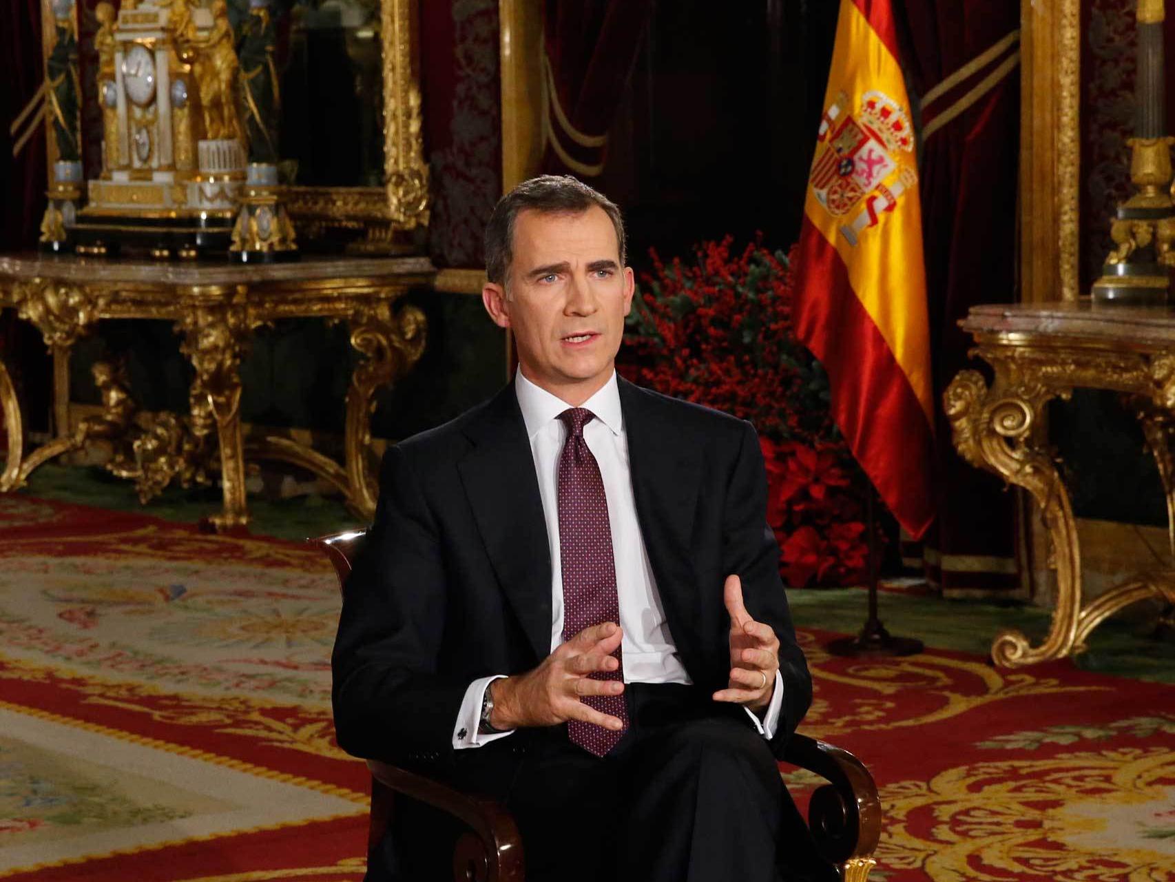 El rey Felipe durante el discurso de Navidad.