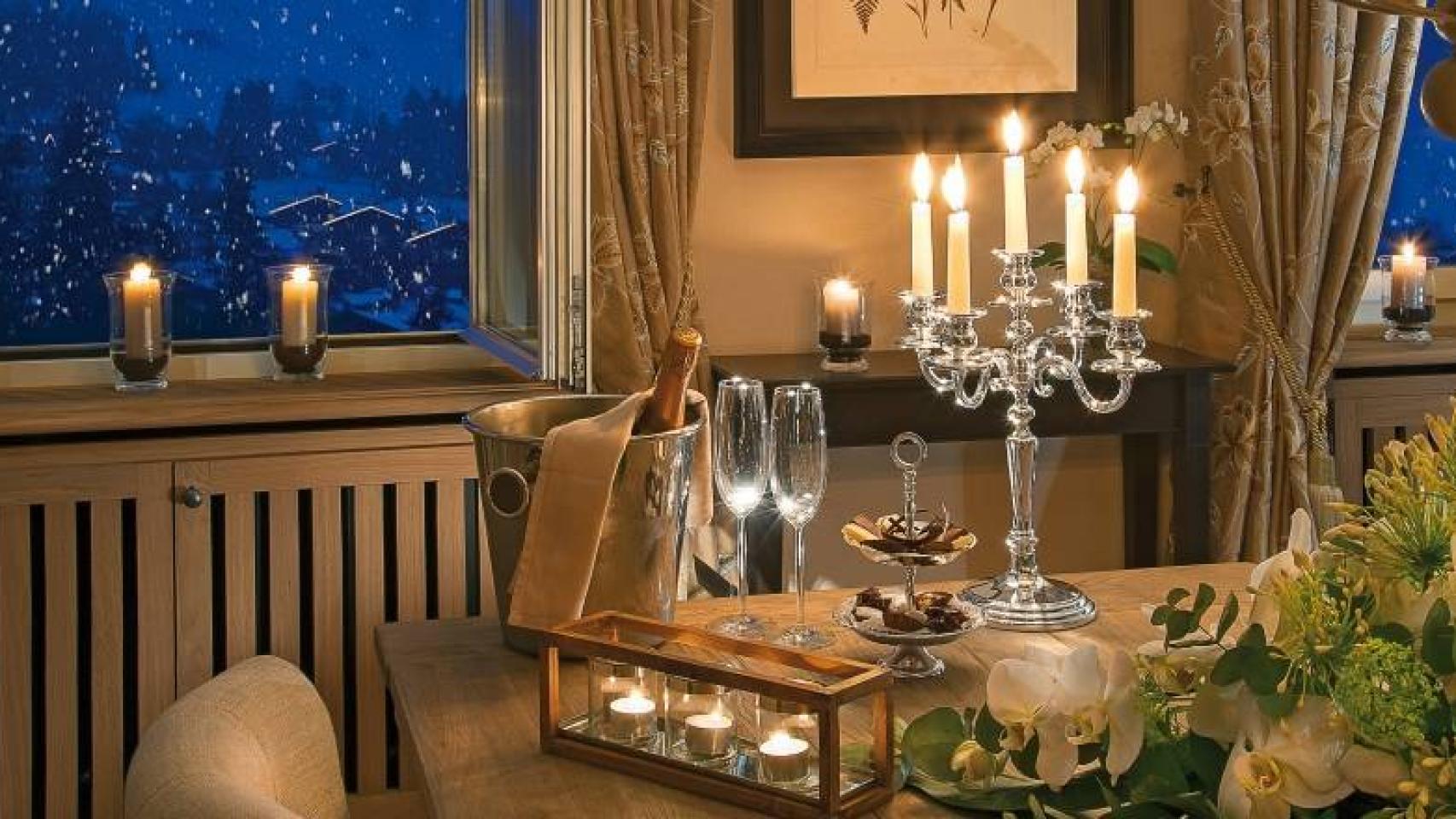 Interior de la suite superior en el Hotel Palace de Gstaad