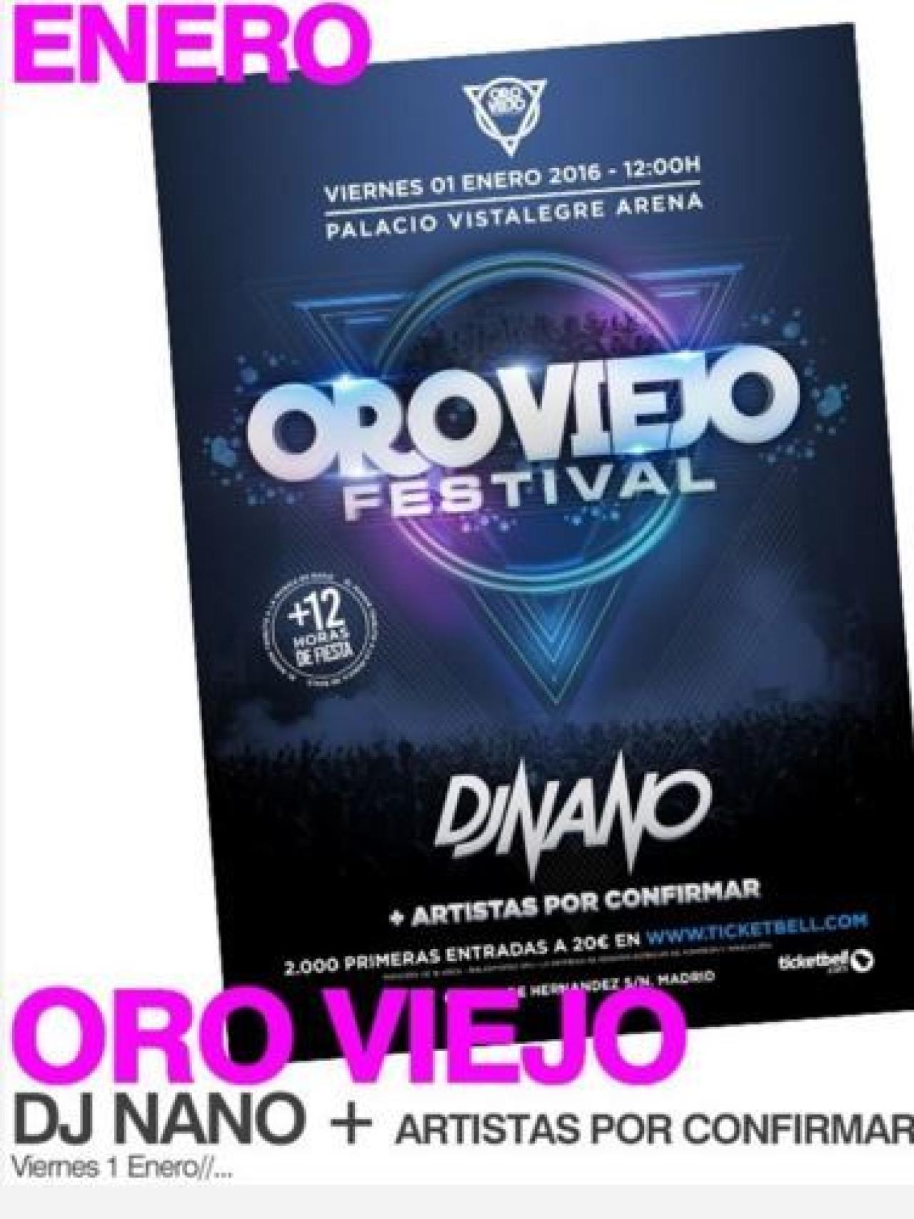 Publicidad de la fiesta en el Palacio Vistalegre Arena de Madrid.