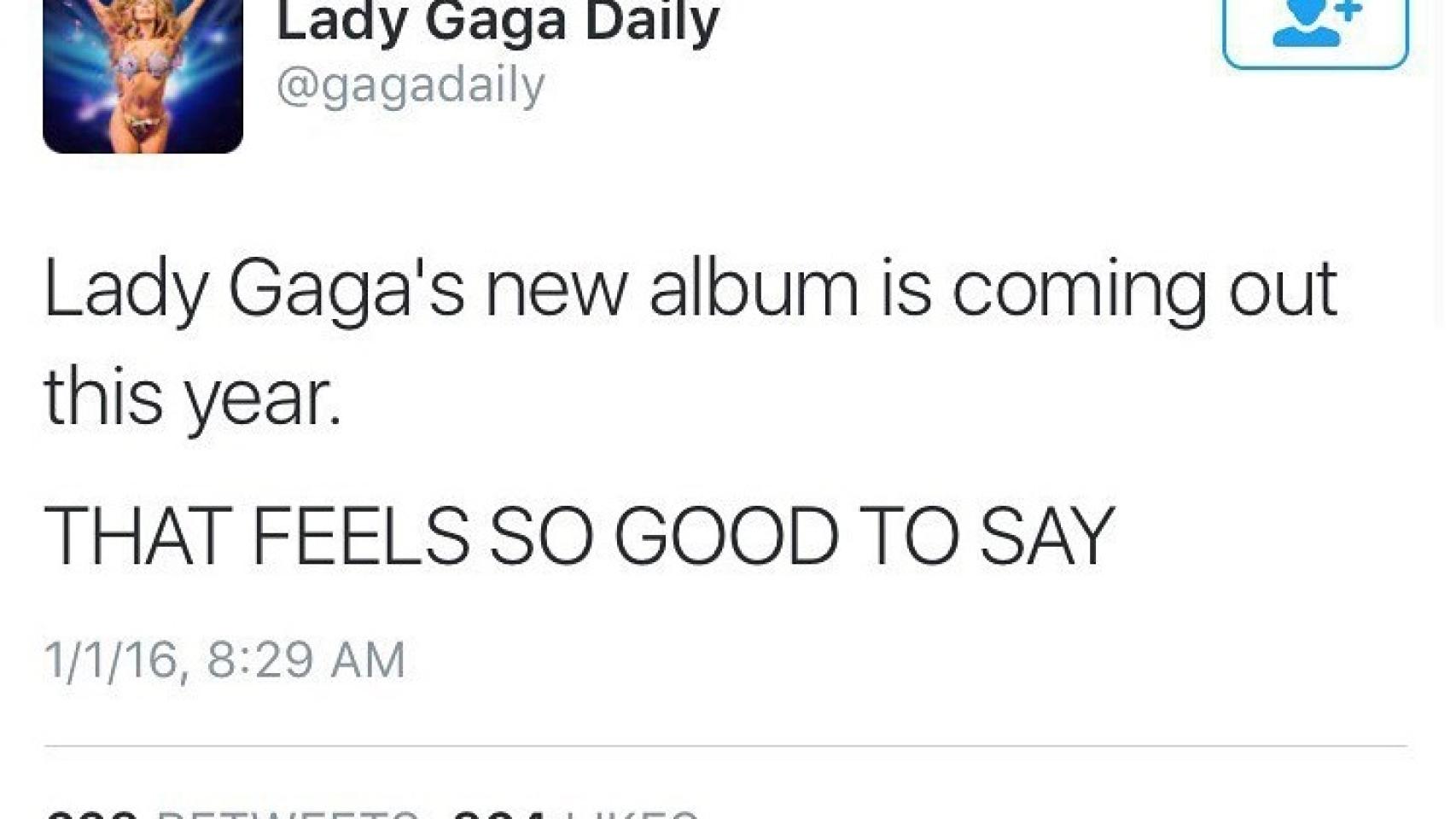 Lady Gaga sacará nuevo disco en 2016