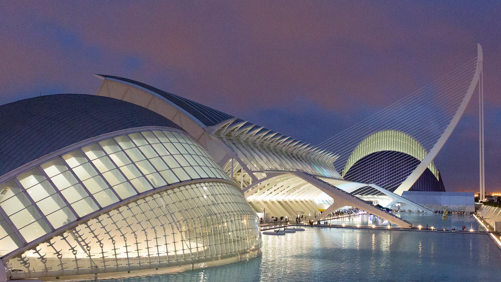 La Ciudad de las Artes y las Ciencias en Valencia.