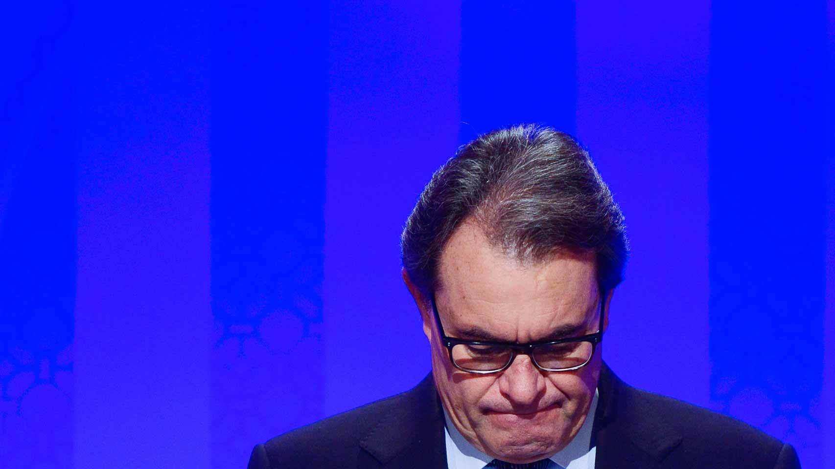 Artur Mas, durante su comparecencia tras la reunión del Govern