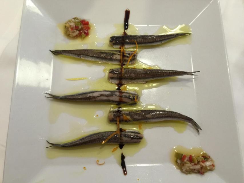 Los boquerones marinados con limón y lima.