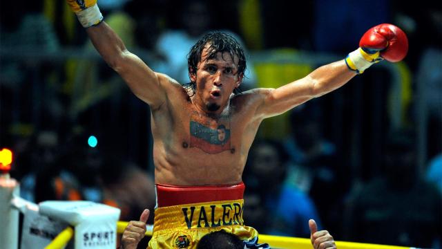 Edwin Valero, festejando una victoria.