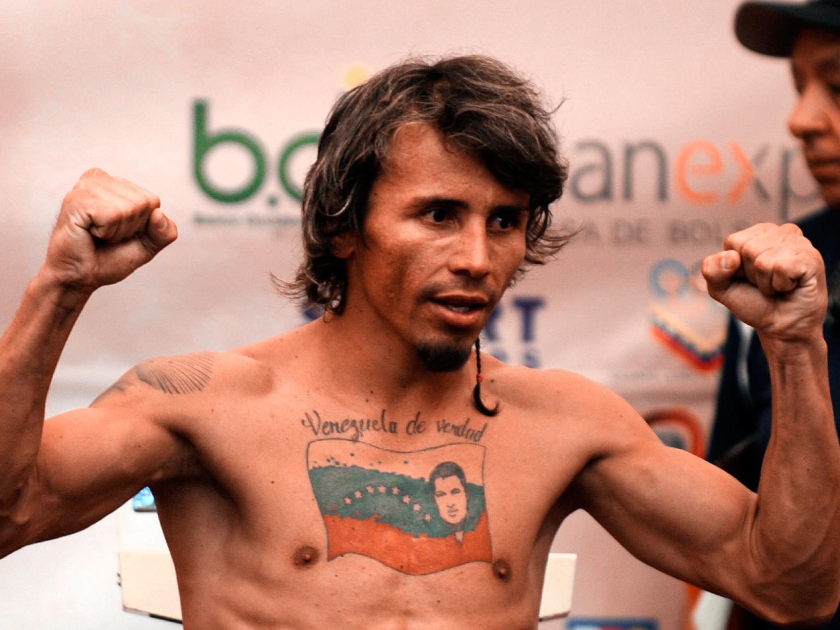 'El Inca' Valero, en una presentación antes de un combate