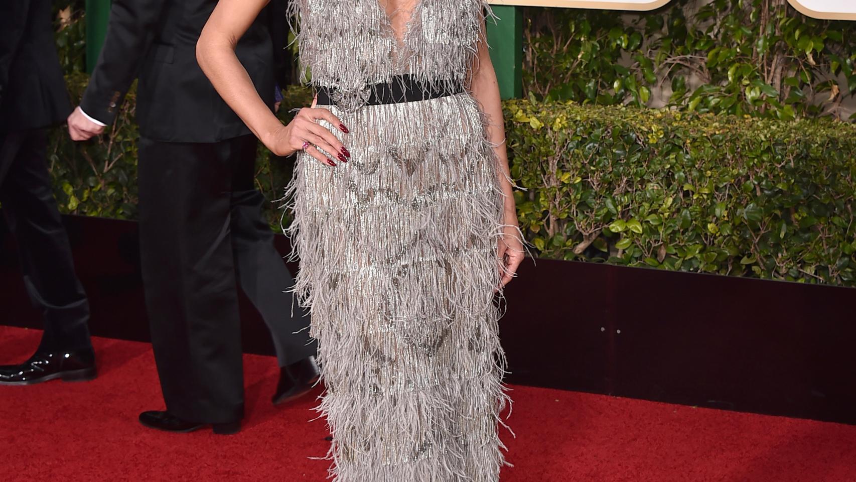 Heidi Klum en la alfombra roja de los Globos de Oro
