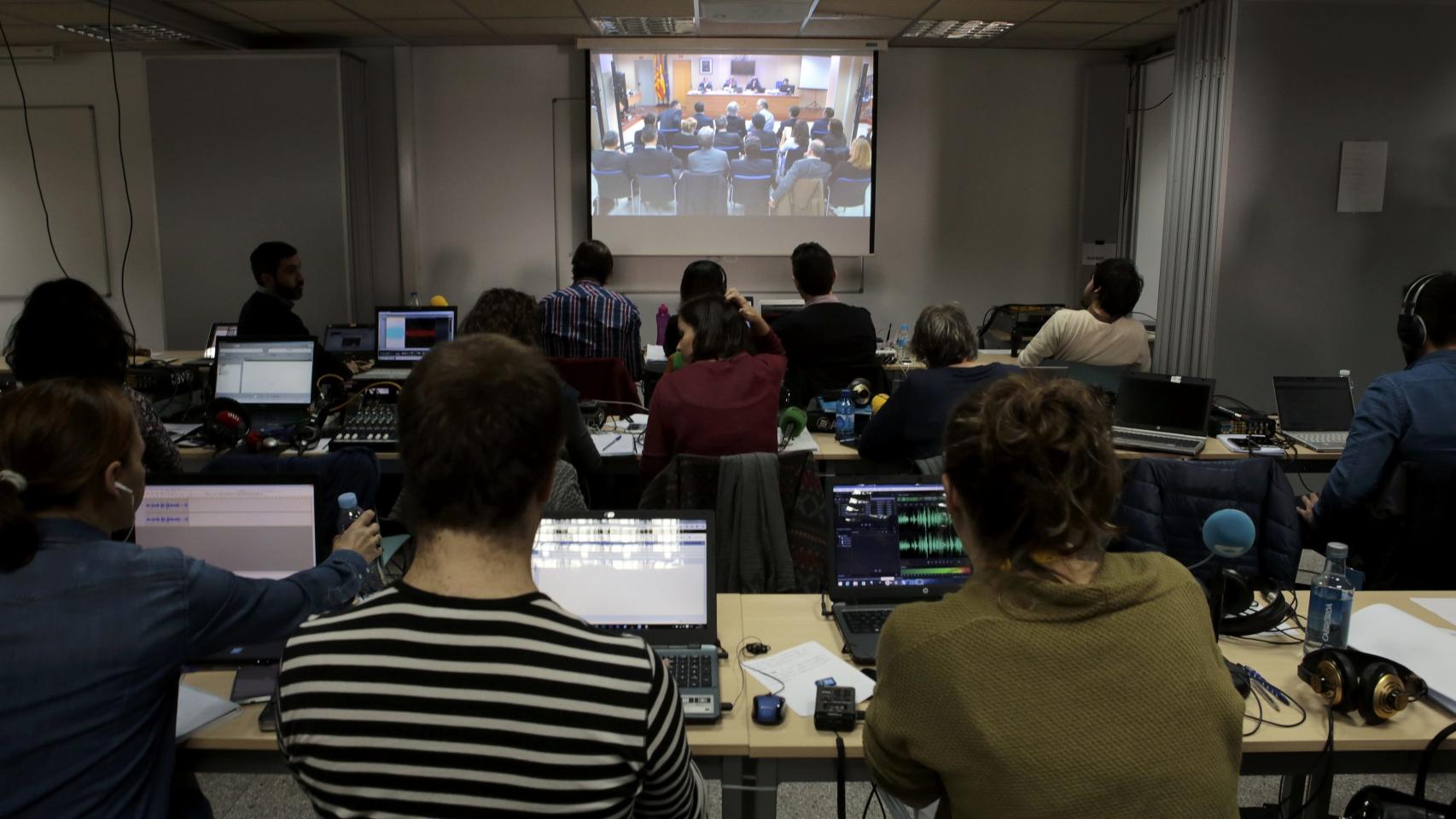 Sala de prensa para seguir el juicio