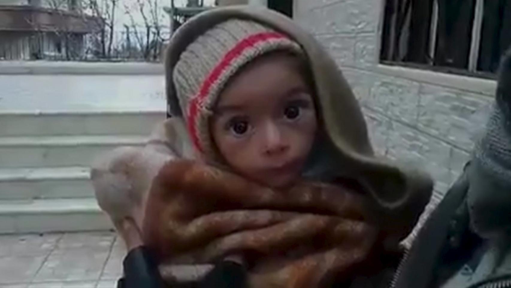 Un pequeño en un vídeo tomado supuestamente el 5 de enero en Madaya.