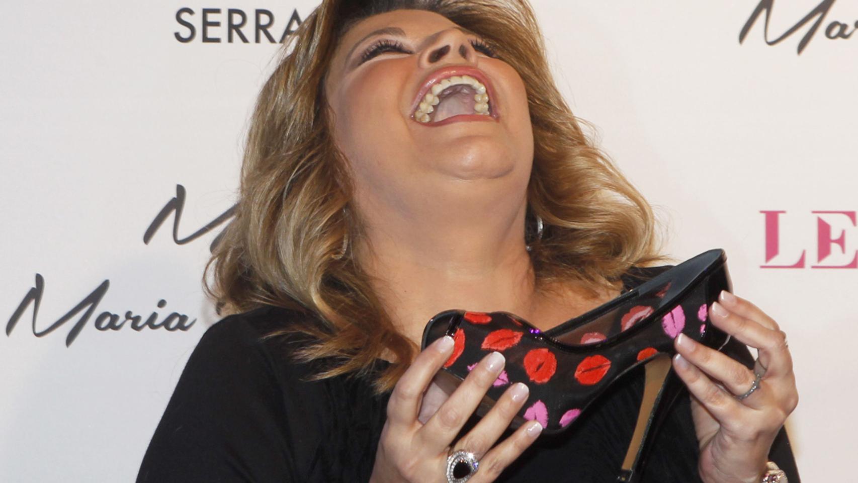 Terelu Campos en la presentación de los zapatos MTC de su madre