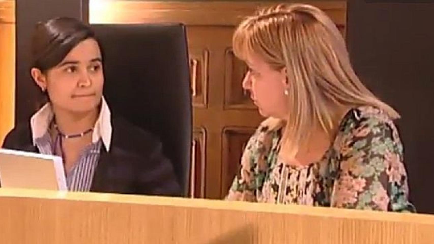 Captura de TV en un pleno en la diputación de León.