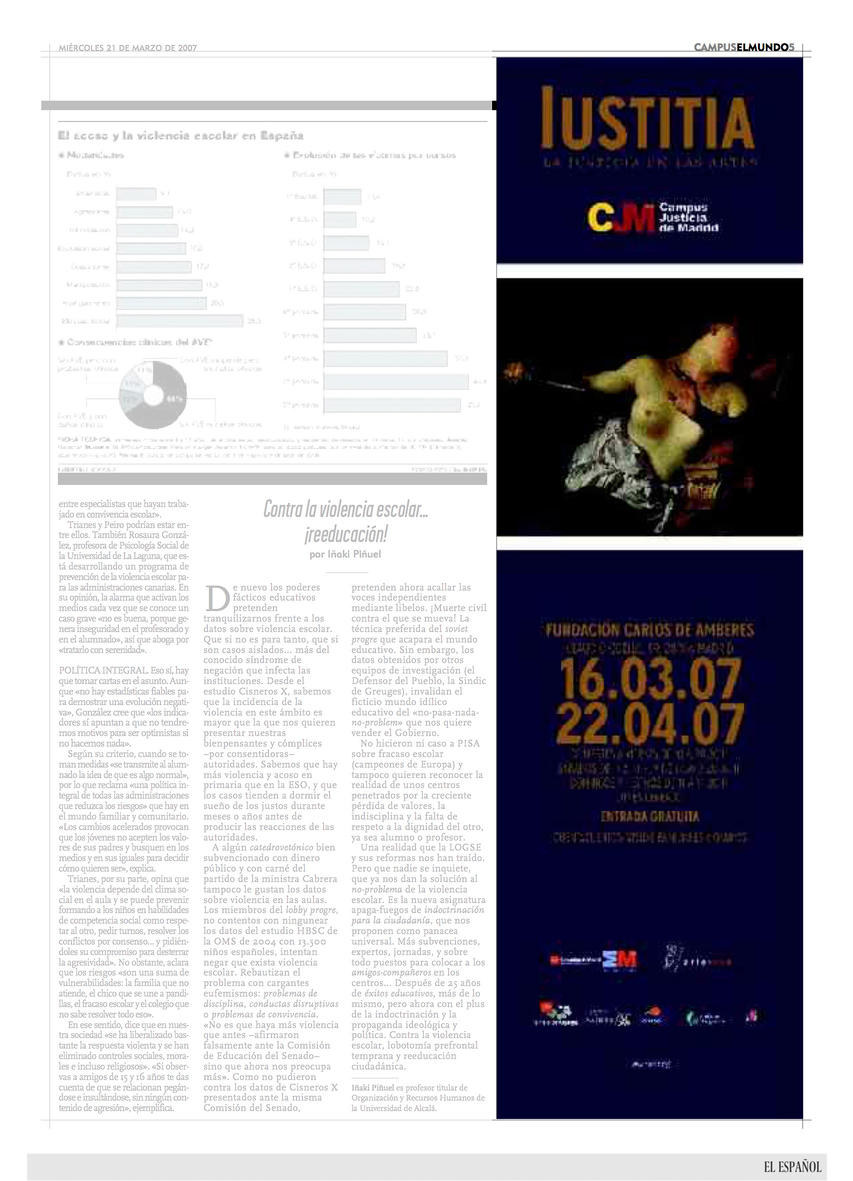 Publicidad en El Mundo el 21 de marzo de 2007 (COSTE: 10.962 euros).