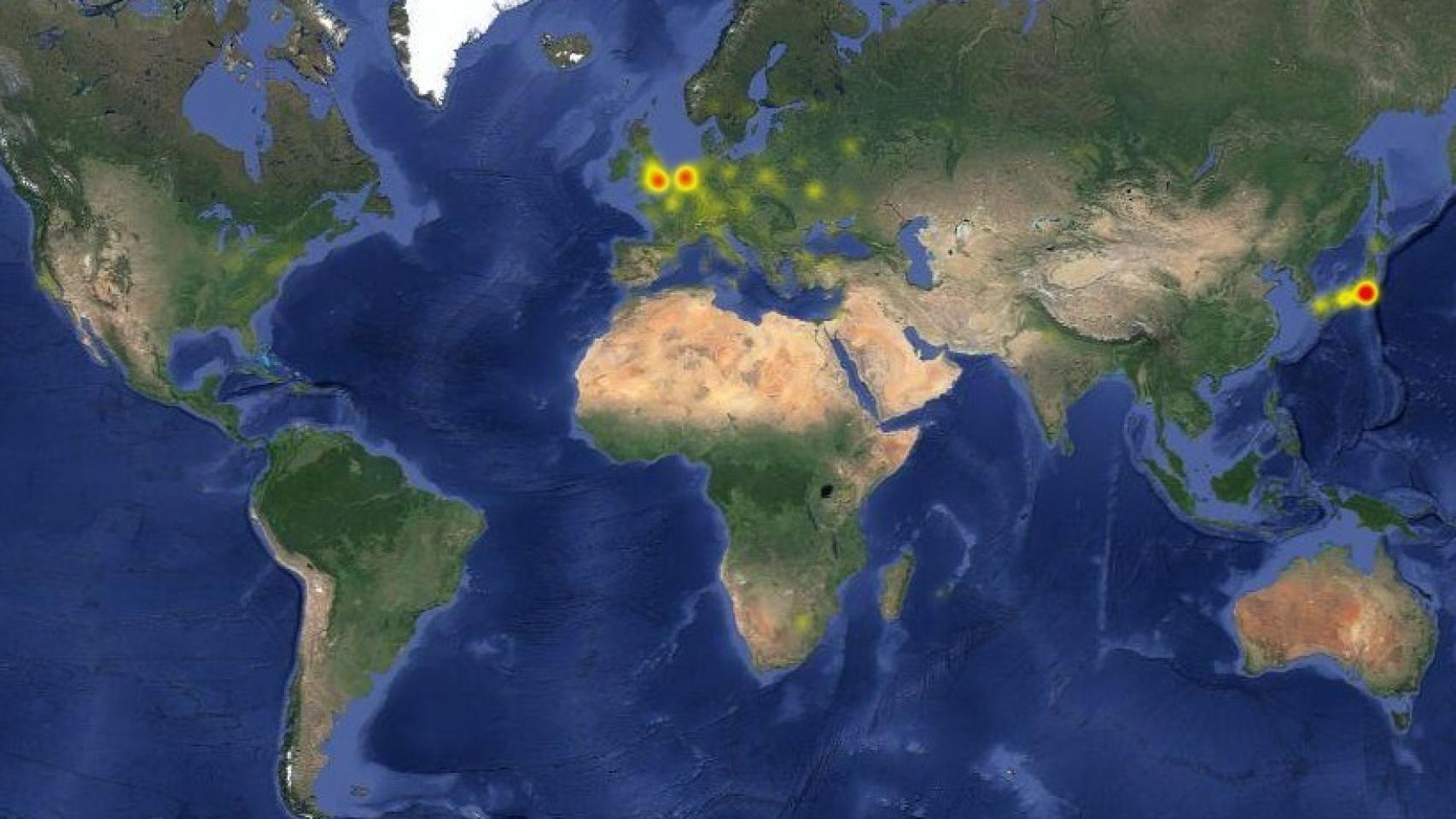 Mapa de la frustración de los usuarios de Twitter.