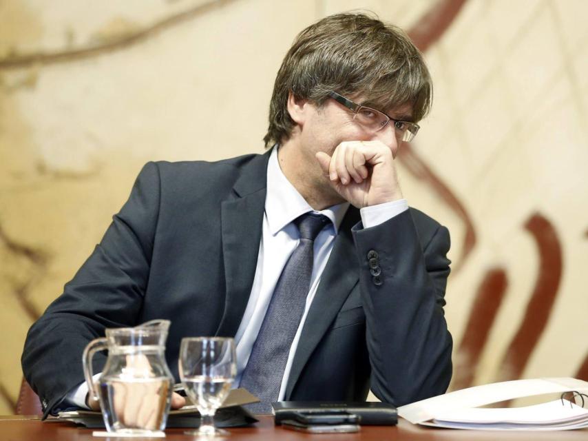 Carles Puigdemont, durante su primer Consejo de Gobierno.