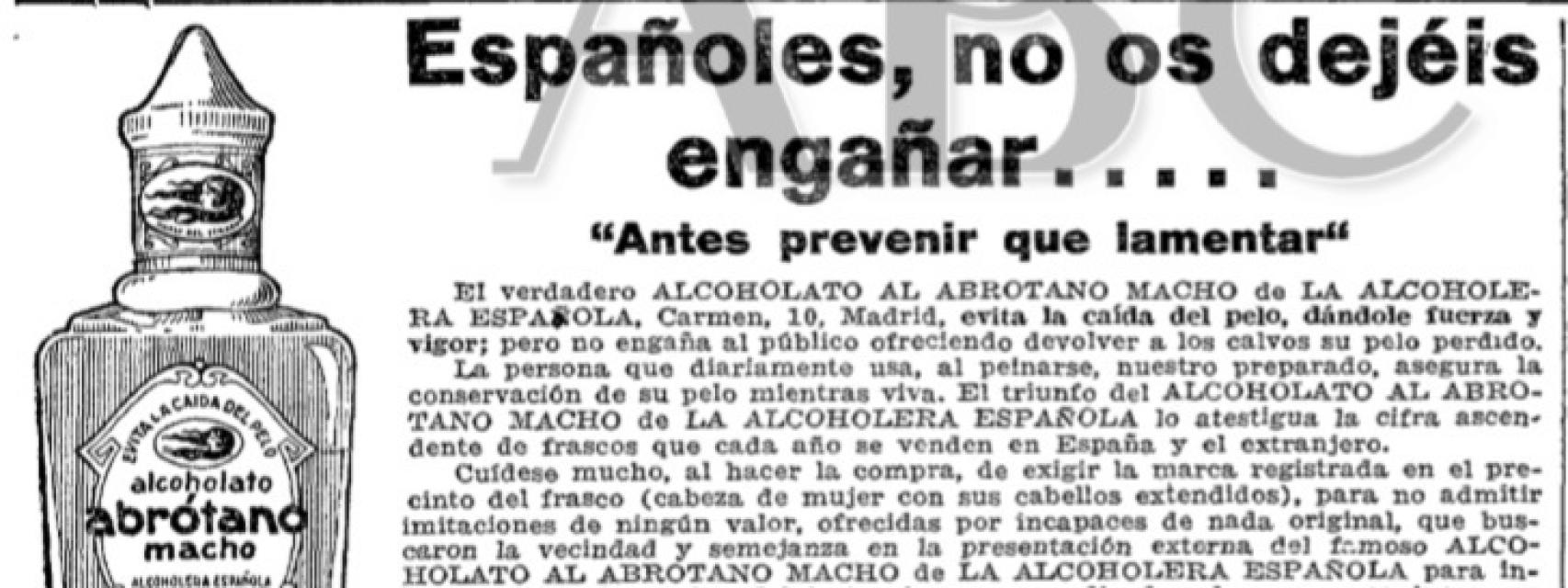 Anuncio Abrótano Macho en el periódico ABC.