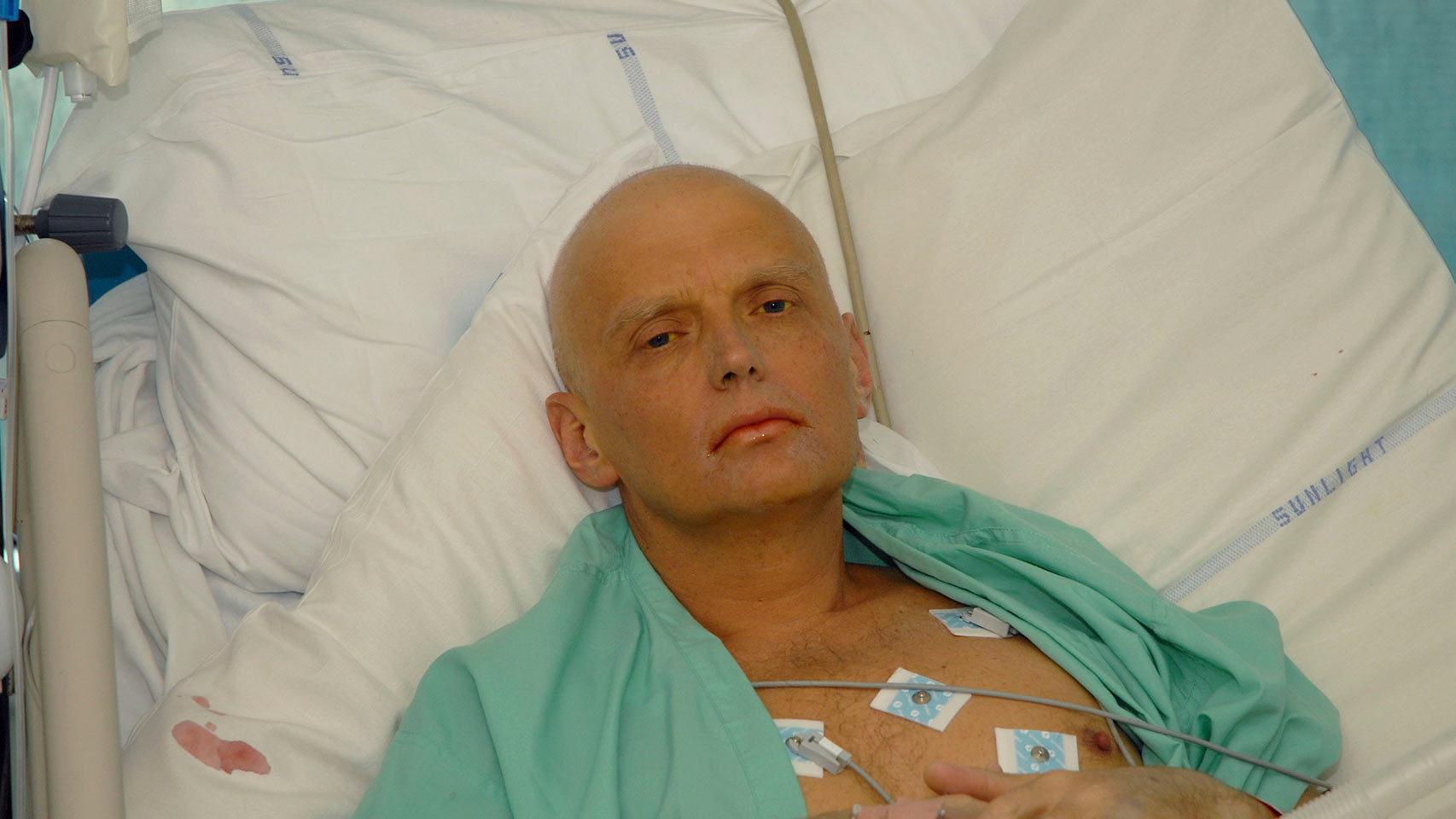 Litvinenko ingresado en el hospital poco antes de fallecer.
