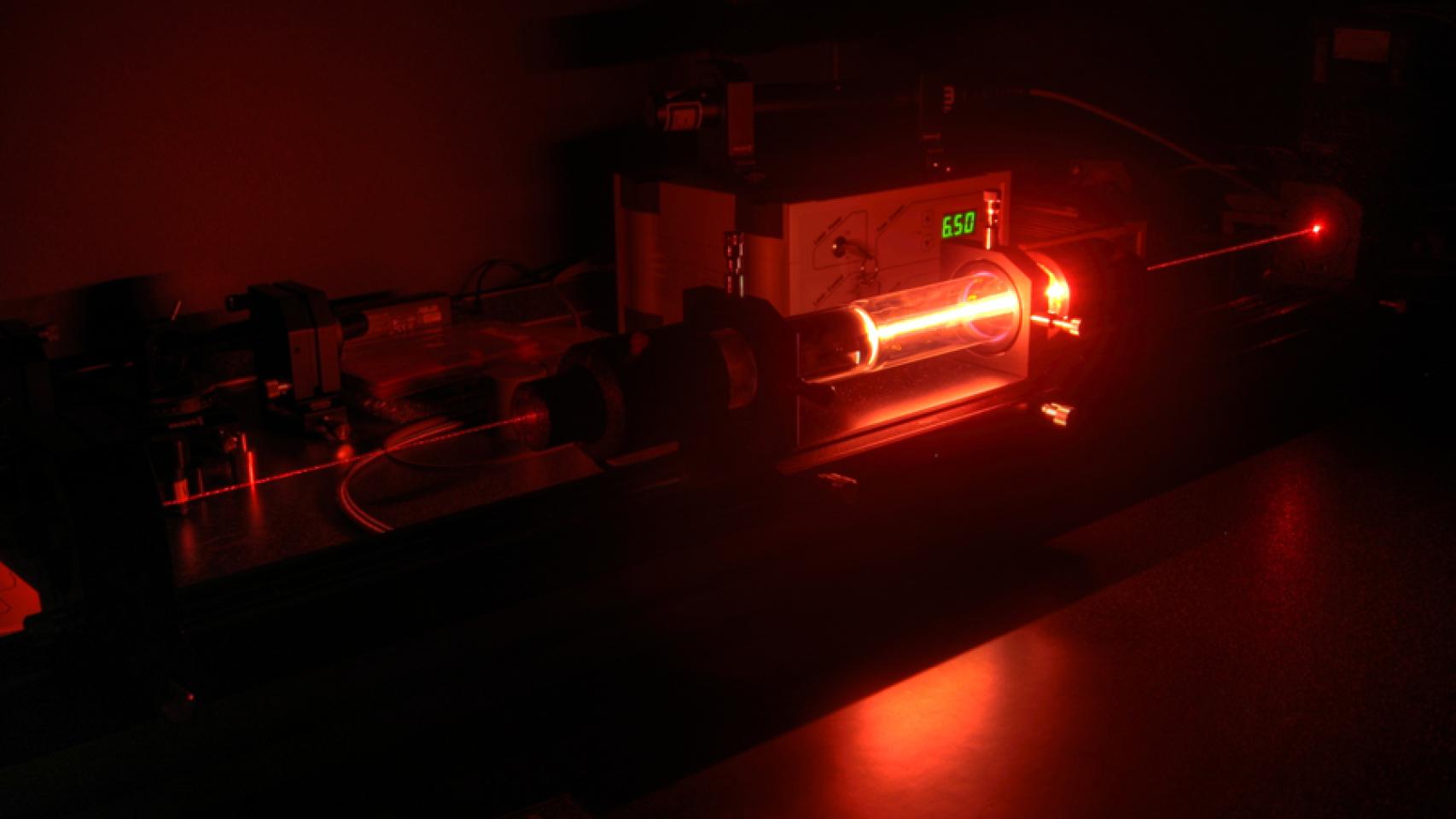 Un láser de helio-neón.