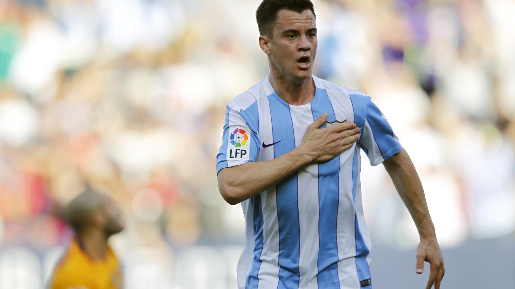 Juanpi celebra su gol ante el FC Barcelona.
