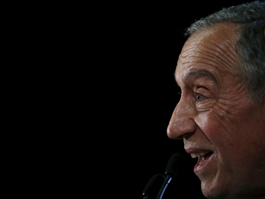 Marcelo Rebelo de Sousa en un acto de campaña en Lourinha.