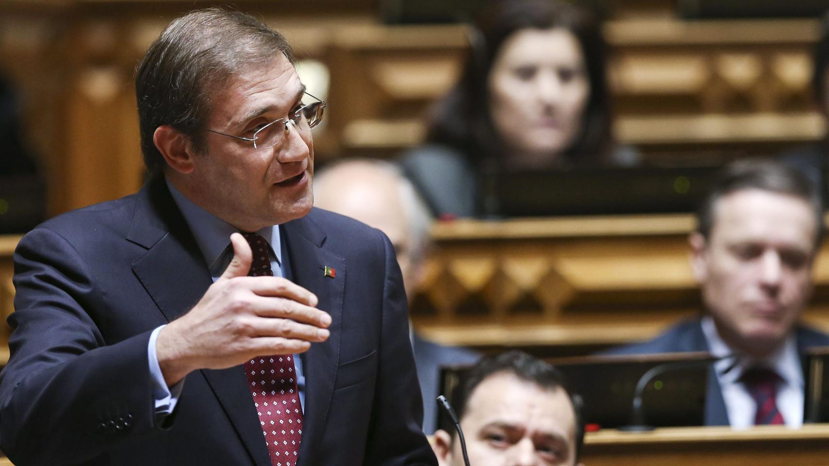 Pedro Passos Coelho en el debate del Parlamento portugués.