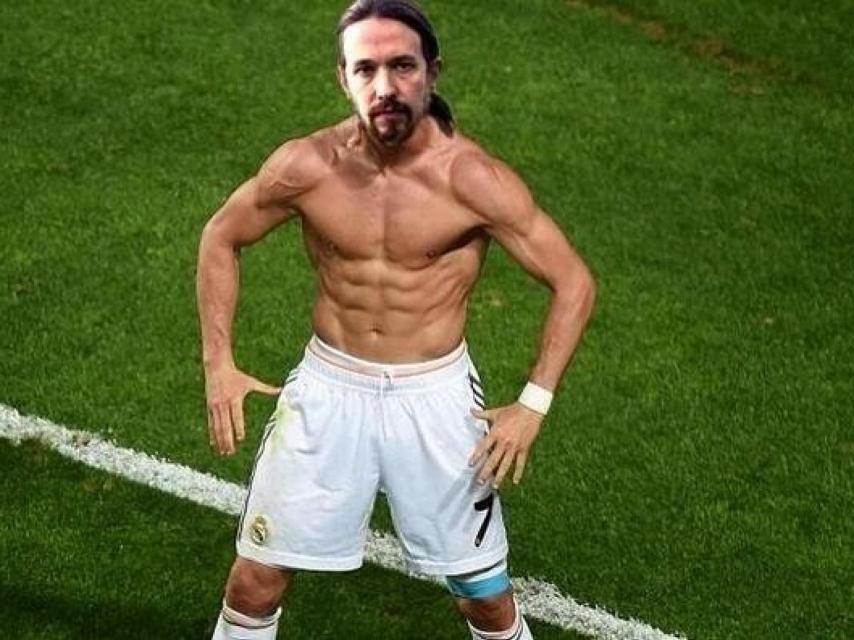 Meme de Pablo Iglesias con el cuerpo de Cristiano Ronaldo