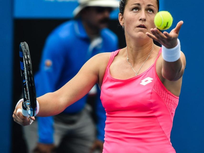 Arruabarrena, durante un encuentro de individuales en el Open de Australia.